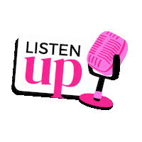preddycreative podcast microphone listen up preddy creative Sticker