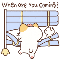 Cat Waiting Sticker