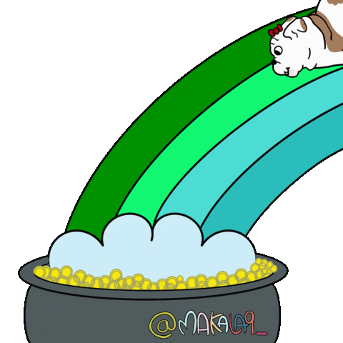 St Patricks Day Dog Sticker by makala9_