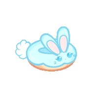 ashiewolfe blue adorable bunny doughnut Sticker