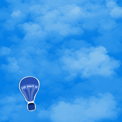 Tturise giphyupload sky clouds balloon GIF
