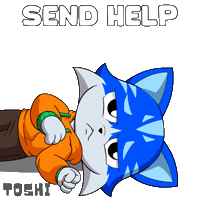Tired Help Me Sticker by Toshithecat
