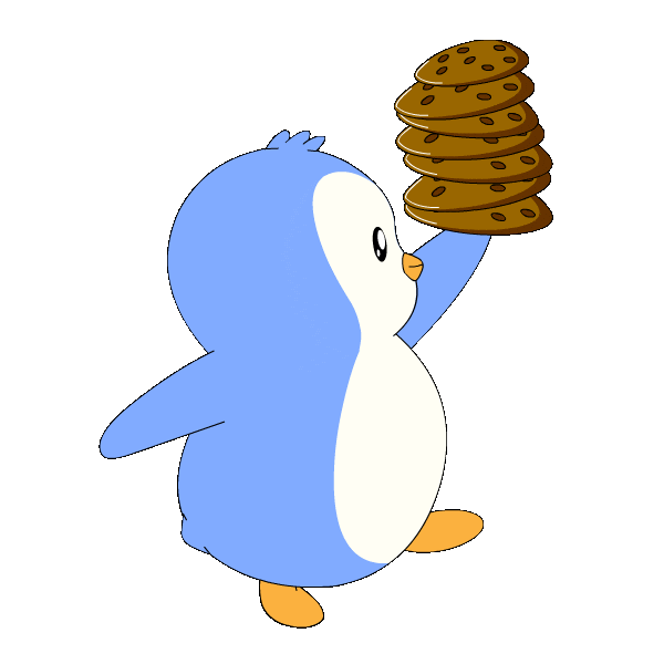 Penguin Eating Sticker by Pudgy Penguins