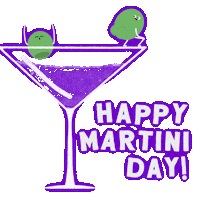 Happy Hour Martini Sticker by GIPHY Studios 2021