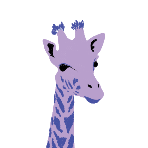 Purple Giraffe Wildlife Sticker