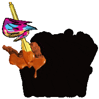 kingofthecoop food hungry chicken king Sticker