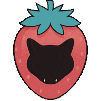 gicamarosk cat gato strawberry morango Sticker