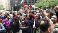 May Day Protesters Gather Outside JP Morgan Chase HQ in Manhattan