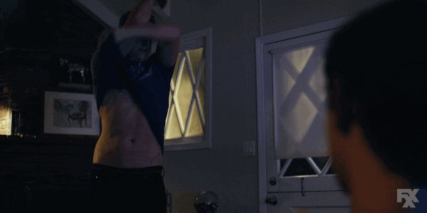 stripping chris geere GIF by You're The Worst 