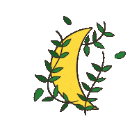 Lua Folhas Sticker