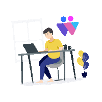 walzay startup wfh work from home home office Sticker