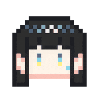 ase_0206 pixel art oc black hair asedd Sticker