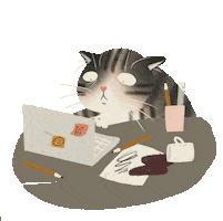 Kaisusandberg cat cute work laptop Sticker