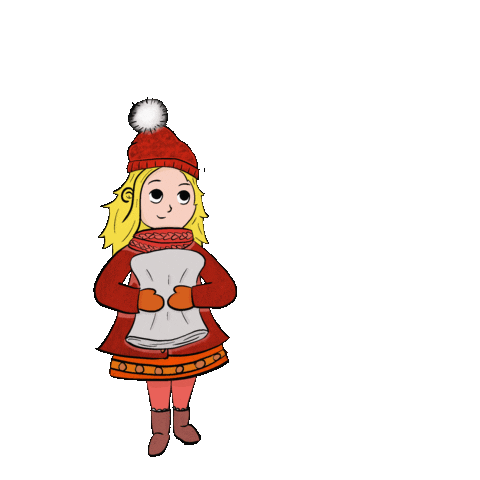 Contentus girl winter bad ski Sticker