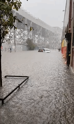 Cars Submerged in Brooklyn Floods