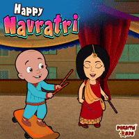 Durga Puja Julie GIF by Chhota Bheem