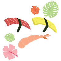 saedesignhi food sushi hawaii monstera Sticker