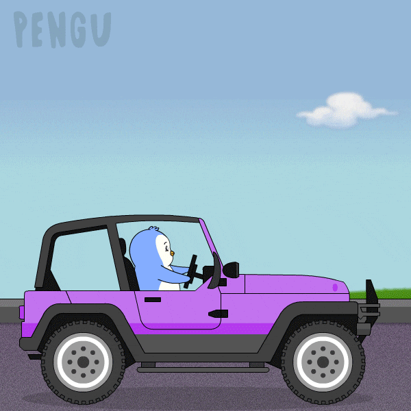 Travel Driving GIF by Pudgy Penguins