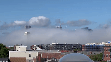 Boston Shrouded in Morning Fog