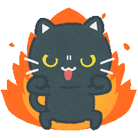 Cat Fire Sticker