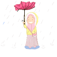 girl raining Sticker