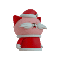 Santa Claus Cat Sticker by Anne Horel