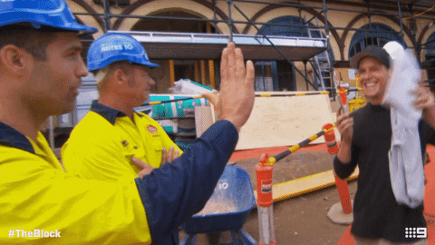 High Five Channel 9 GIF by The Block