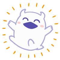 momo_obake happy excited kawaii celebrate Sticker