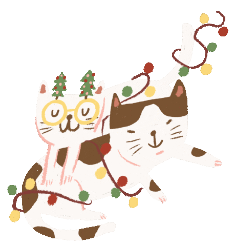 Merry Christmas Cat Sticker by Miss NoProblem