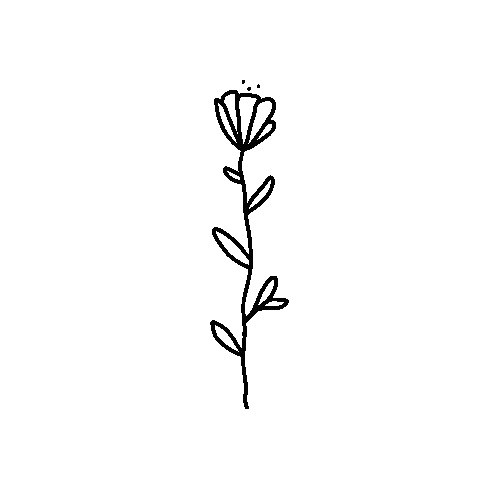 Black And White Flower Sticker