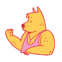 studioslatem strong muscles gains cool dog Sticker