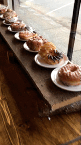 BigfootDonuts fresh donuts line up get some GIF