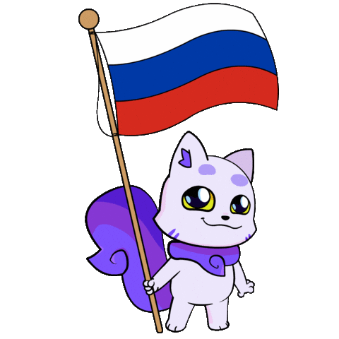 Russian Flag Sticker by Lucky Kat Studios