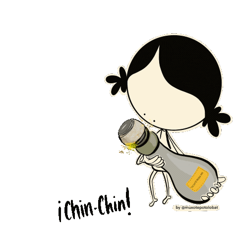 Champagne Celebrating Sticker by Muxotepotolobat