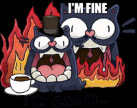 Dwarf-Factory cat fire cats chill GIF