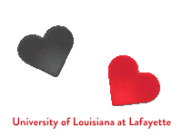 Ragin Cajuns Hearts Sticker by University of Louisiana at Lafayette
