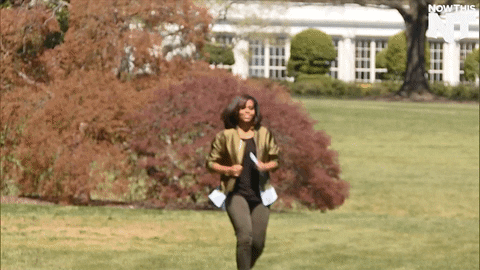 michelle obama running GIF