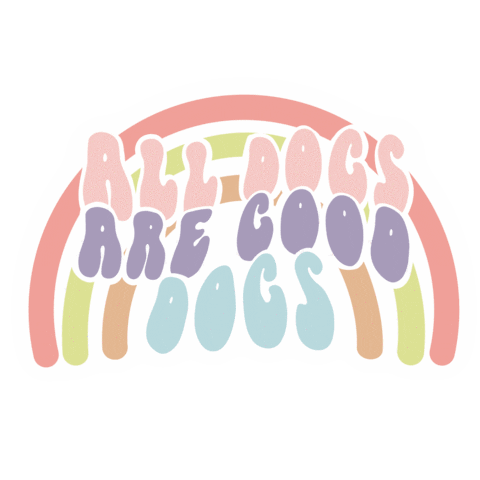 Bearmaggiecoll dog rainbow dogs pastel Sticker