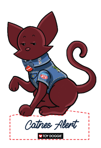 Cat Denim Sticker by Toy Doggie