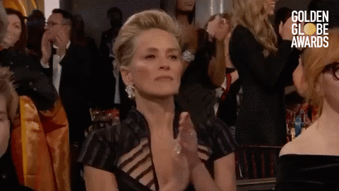sharon stone applause GIF by Golden Globes