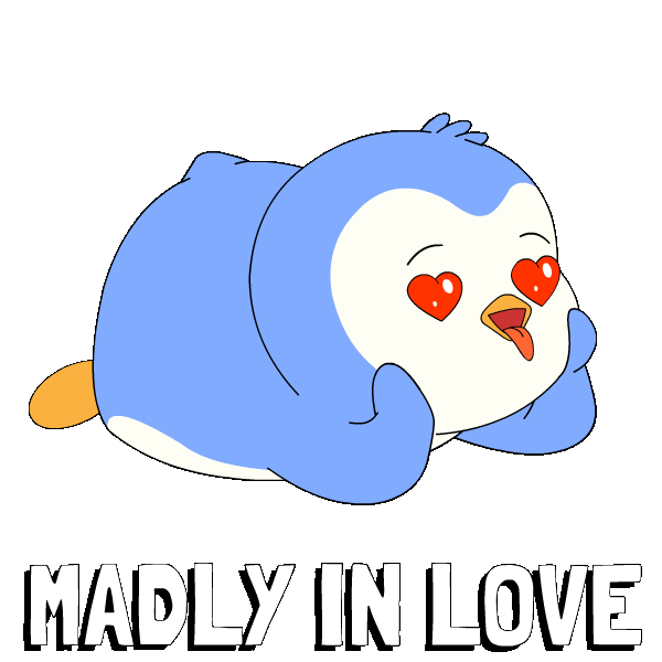In Love Hearts Sticker by Pudgy Penguins