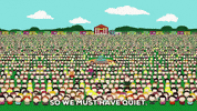 crowd gathering GIF by South Park 