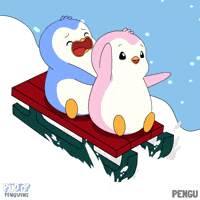 Sledding Here We Go GIF by Pudgy Penguins