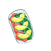 rainbowrolls healthy delicioso salmon aguacate Sticker