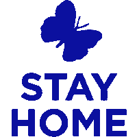 Stay Home Blue Butterfly Sticker by imperio