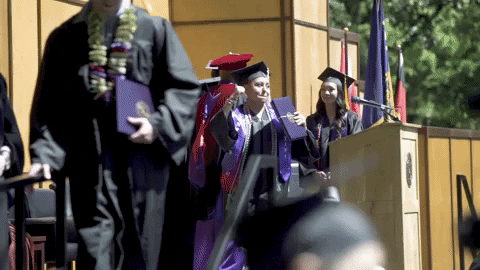 dab graduation GIF by Linfield College