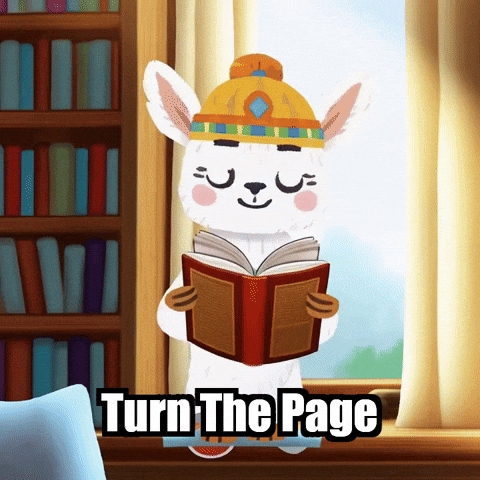 Turn The Page Books GIF by Llamaozi