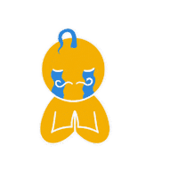 Sad Blue Yellow Sticker