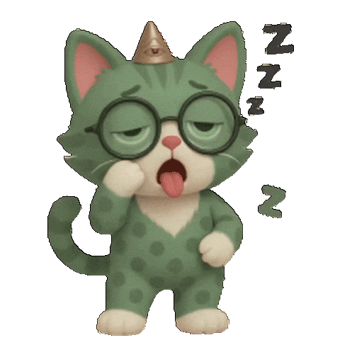Tired Cute Cat Sticker