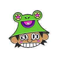 Frog Hat Sticker by Junior Mesa
